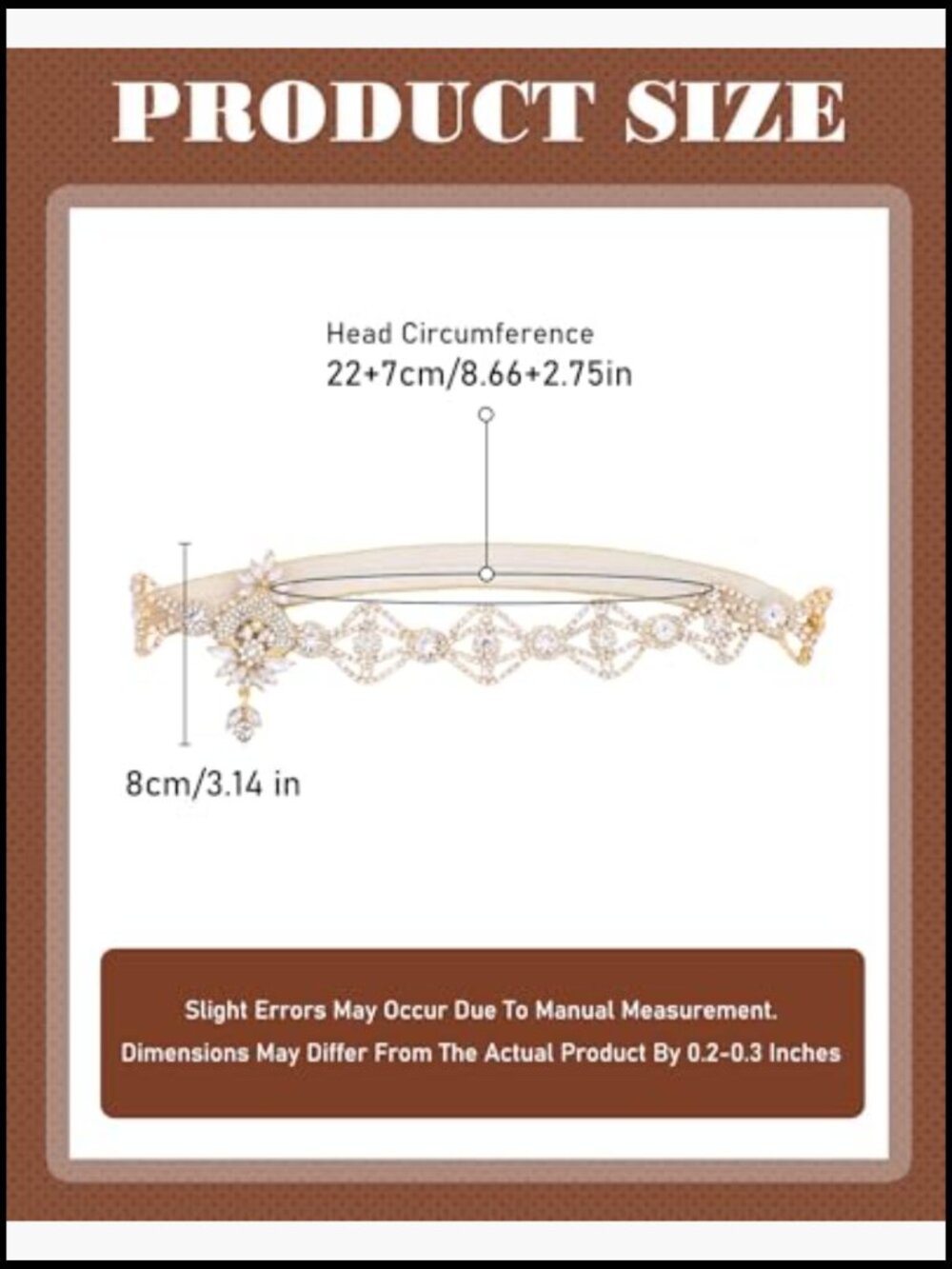Vintage Gold Crystal Headband Art Deco Rhinestone Hair Jewelry - Picture 6 of 6